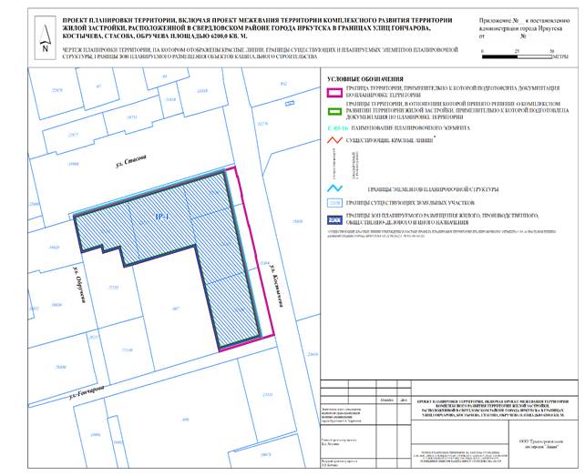 Постановление Администрации города Иркутска от 20.11.2025 N 031-06-00791/25 "Об утверждении проекта планировки территории, включая проект межевания территории комплексного развития территории жилой застройки, расположенной в свердловском районе города Иркутска в границах улиц Гончарова, Костычева, Стасова, Обручева площадью 6200,0 кв. м"